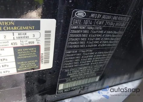 2014 Land Rover Range Rover Sport 3.0L V6 Supercharged Hse z USA, uszkodzony, nr VIN SALWR2WF5EA503914